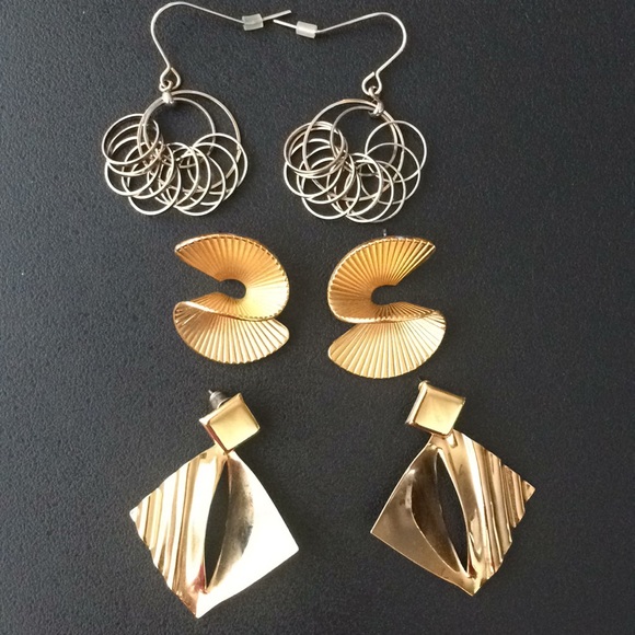 Jewelry - Earrings, 3 pair gold